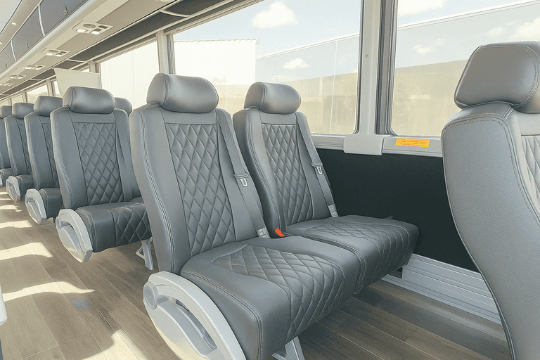 interior of Laredo Coach Bus Service charter bus