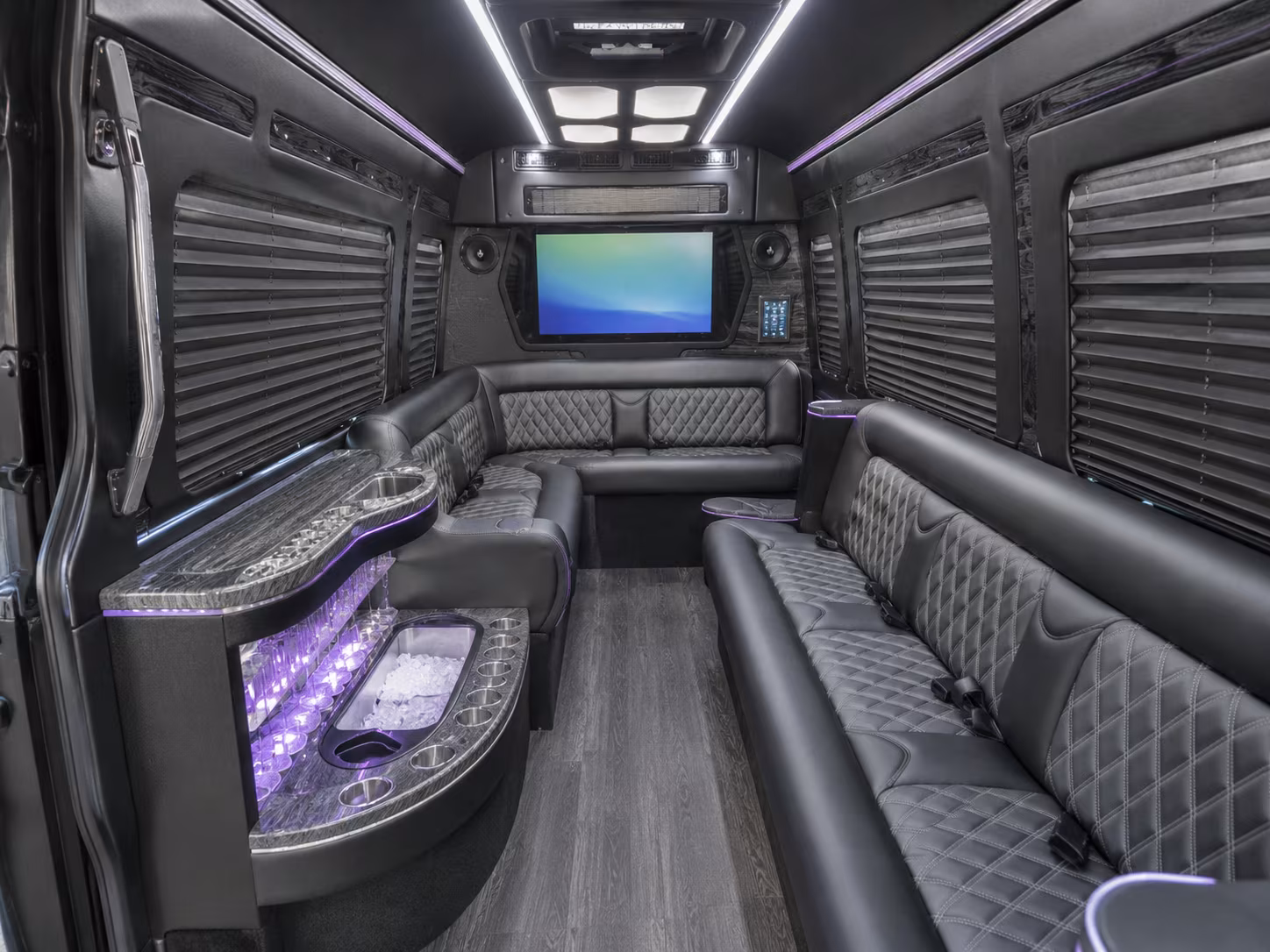 laredo 20 passenger party bus inside