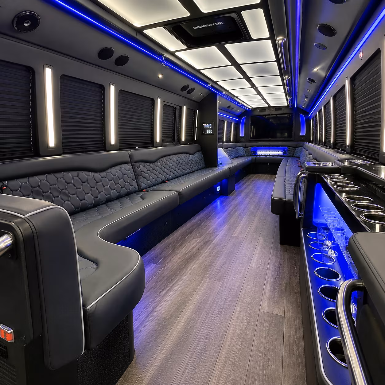 laredo party bus rental interior